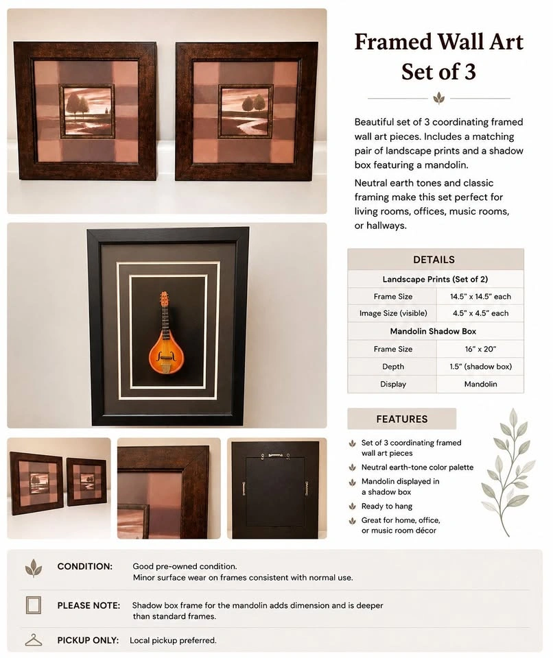 Framed Wall Art - Set of 3