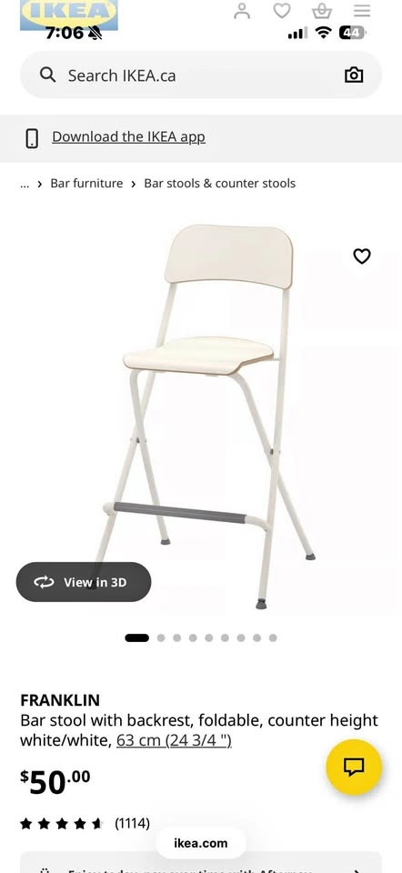 Foldable Ikea bar chair “Frank”