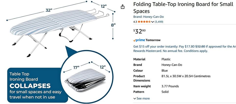 Folding Table-Top Ironing Board