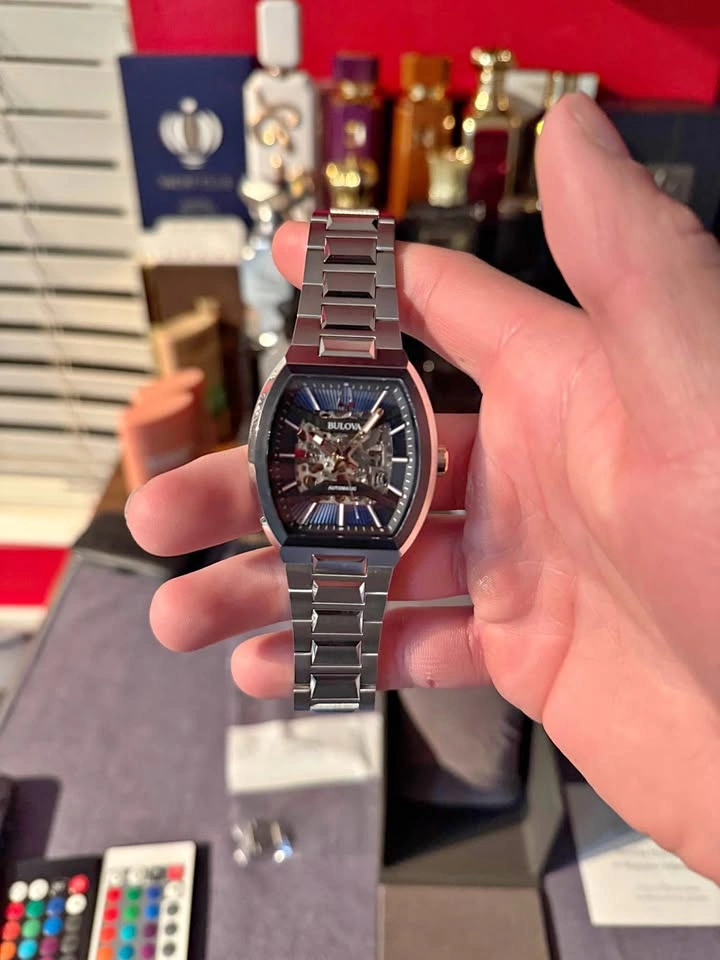 Brand New Bulova Maquina Blue Dial Stainless Steel Band Men's Wa