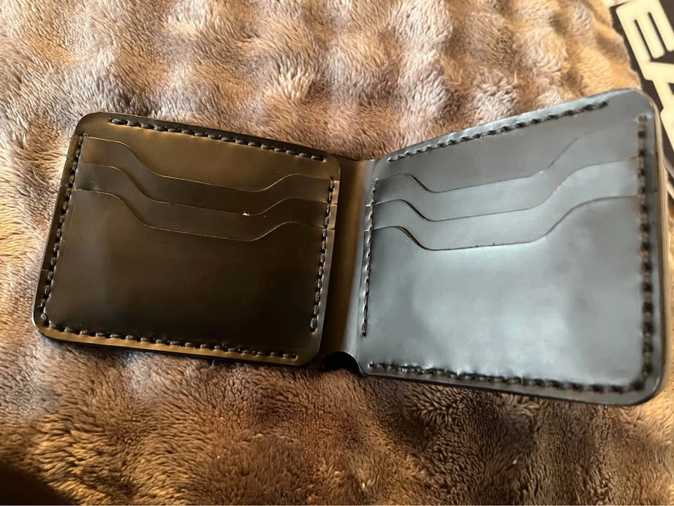 Black Full Grain Leather Wallet - Handmade - photo 3