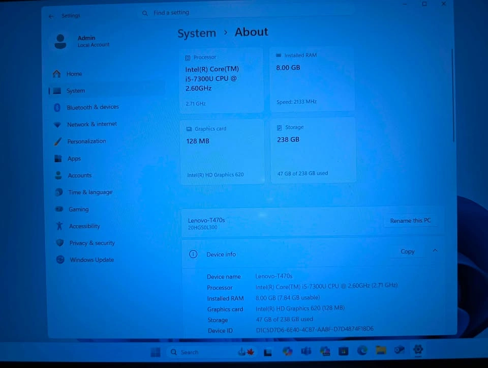 Lenovo T470s 14" FHD i5-7300U 8GB/256GB Win 11 Pro + Office - photo 2