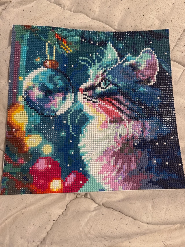 Diamond Art Cat With Bauble