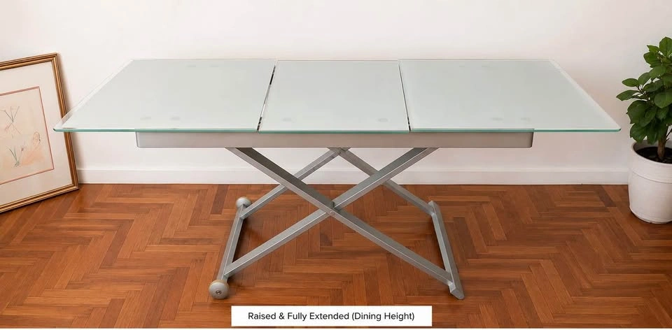 Calligaris Eleven Convertible Coffee-to-Dining Table | Frosted G - photo 2