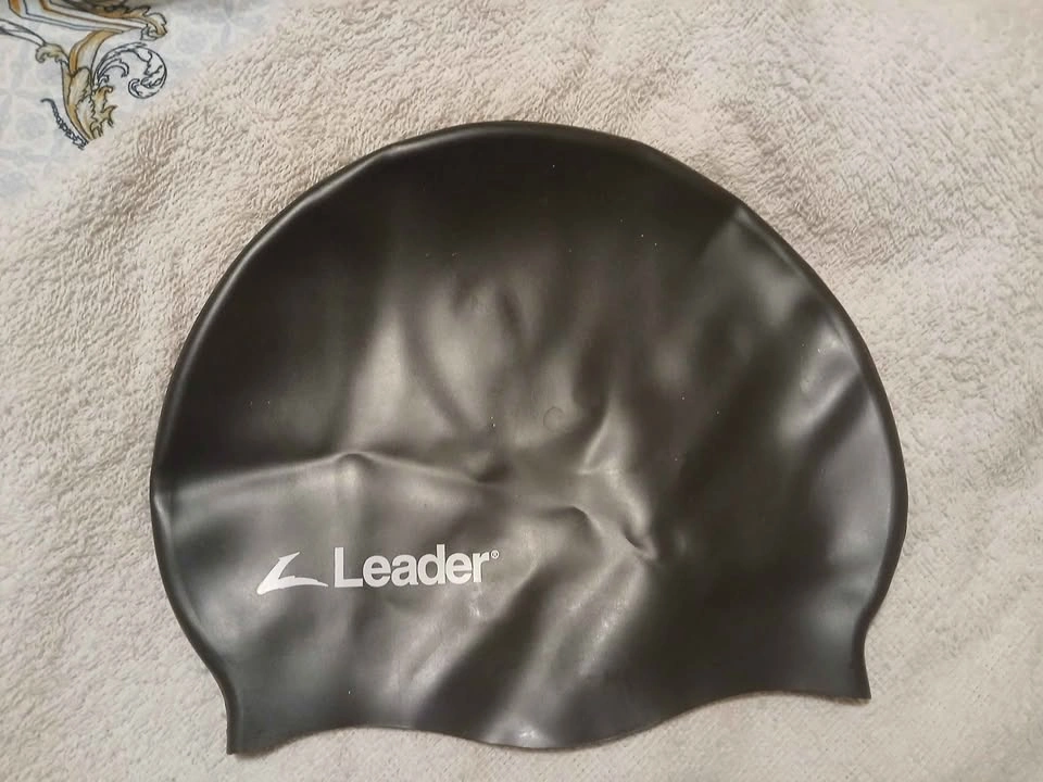 Leader Swim Cap, adult, black, silicone - photo 2