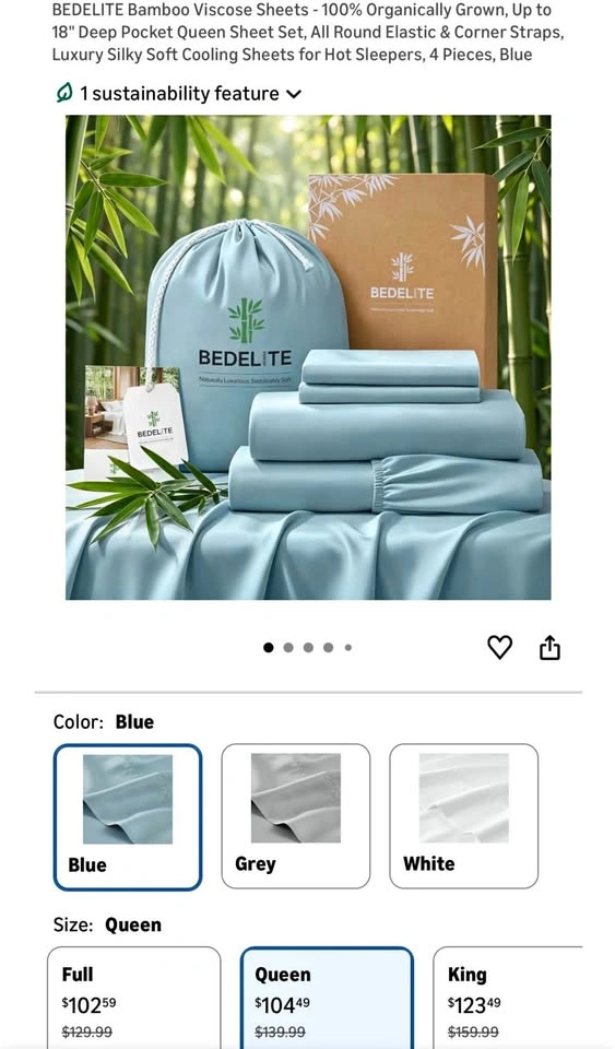 New Bamboo Viscose Sheets - Organically Grown (Queen)