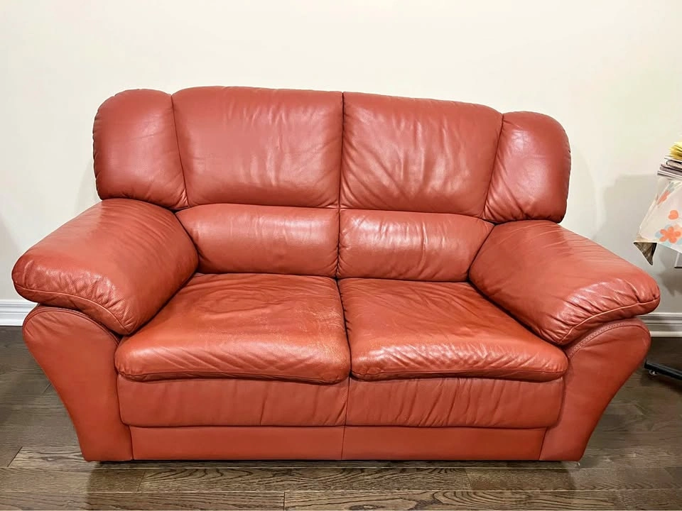 Italian Leather Loveseat - Genuine Leather - Orig. $1200