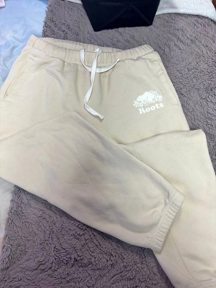 Roots Beige Cuffed Sweatpants Mens Size M