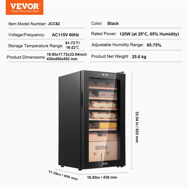 VEVOR Electric Cigar Humidor - 500 Count - photo 3