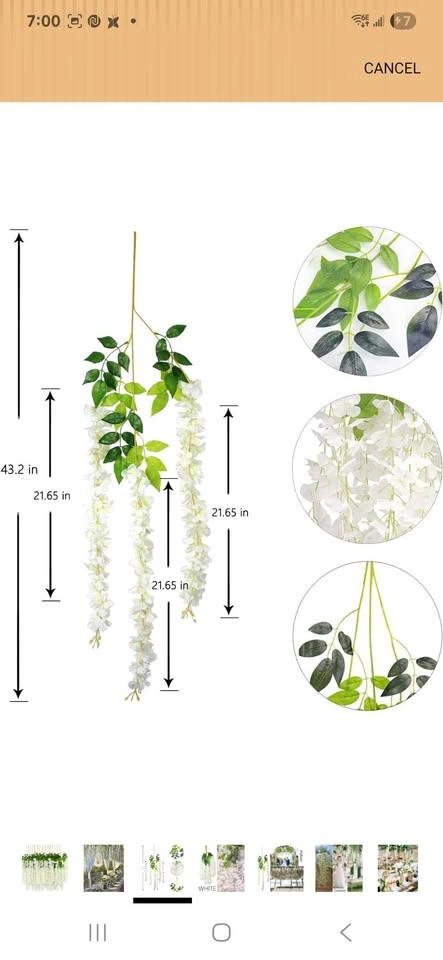 Artificial Wisteria Flowers - 24 Pieces - photo 2