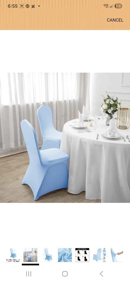 Waterproof Spandex Chair Covers for rent - blue mist - photo 2