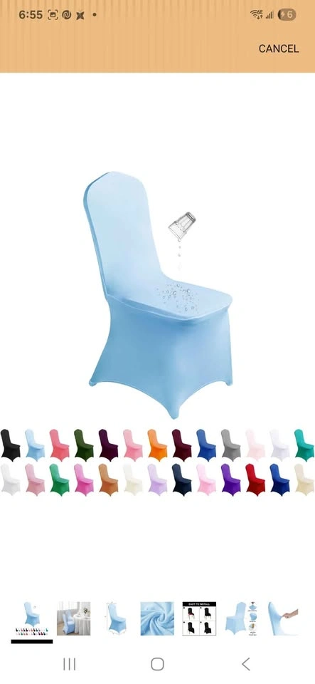 Waterproof Spandex Chair Covers for rent - blue mist - photo 3