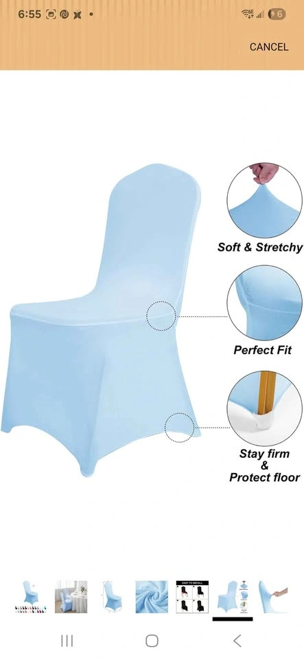 Waterproof Spandex Chair Covers for rent - blue mist - photo 5