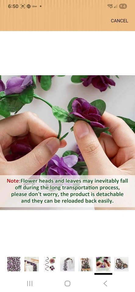 9pack 8ft each Artifical Flower Garland for decoration - photo 5