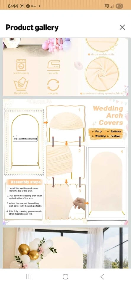 Beige Arch Backdrop Cover - photo 2
