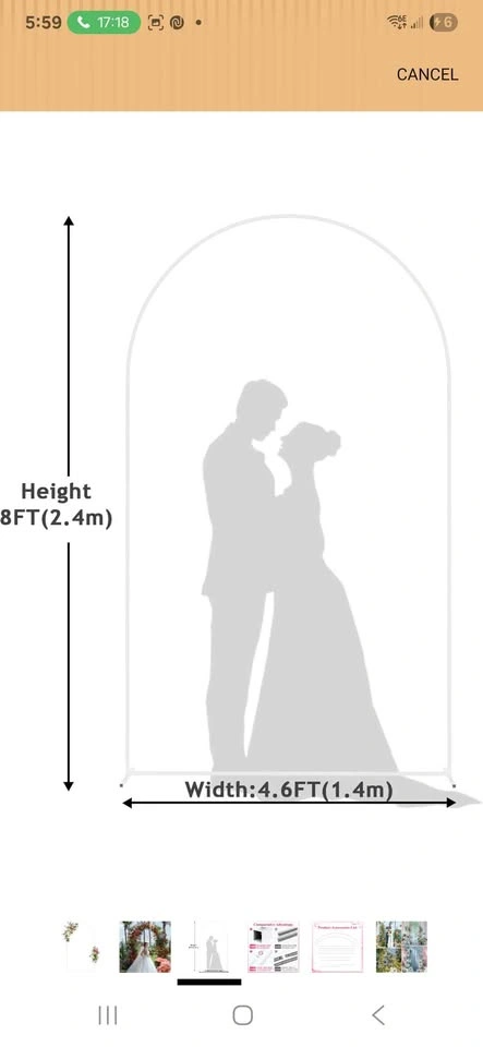 Wedding Arch Backdrop for rent 8ft - photo 2