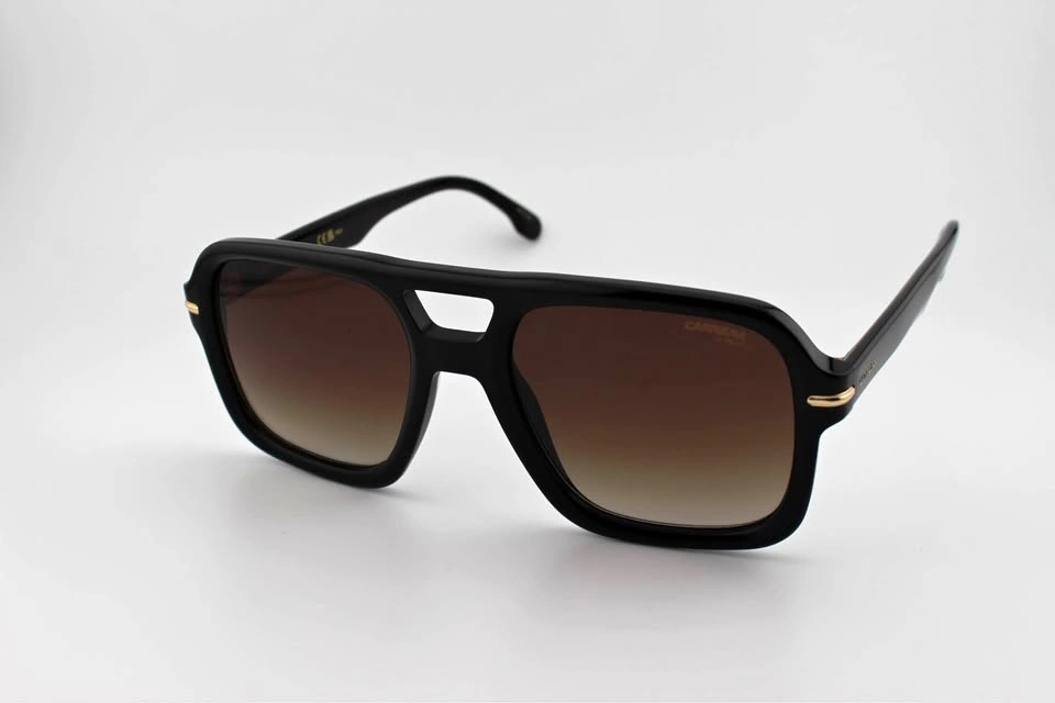 New Carrera Men’s Sunglasses CAR317/S 0807 HA Black/Brown Gradie