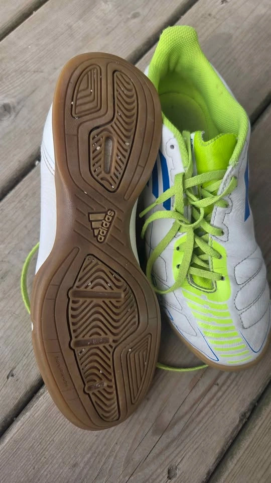 Adidas F50 Indoor Soccer Shoes - White/Blue/Lime - photo 3