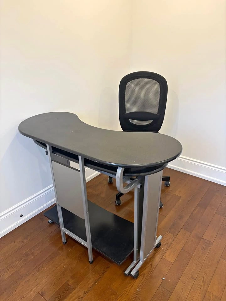 L-Shaped Computer Desk and Mesh Office Chair Set