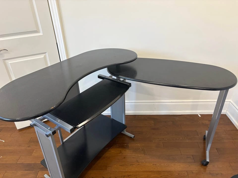 L-Shaped Computer Desk and Mesh Office Chair Set - photo 4