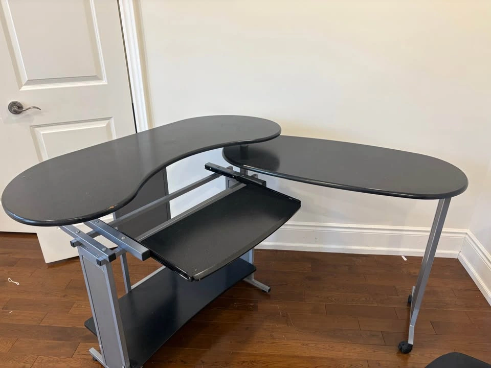 L-Shaped Computer Desk and Mesh Office Chair Set - photo 5