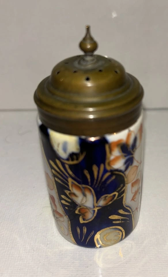 Gaudy Welsh Antique Porcelain Pewter Topped Shaker - photo 5