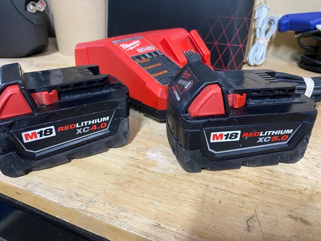 Milwaukee 4.0AH and 5.0AH Batteries with Charger