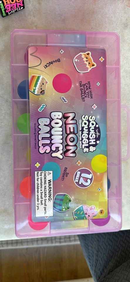 ToyMania Squish & Squiggle Neon Bouncy Balls - 12 Balls