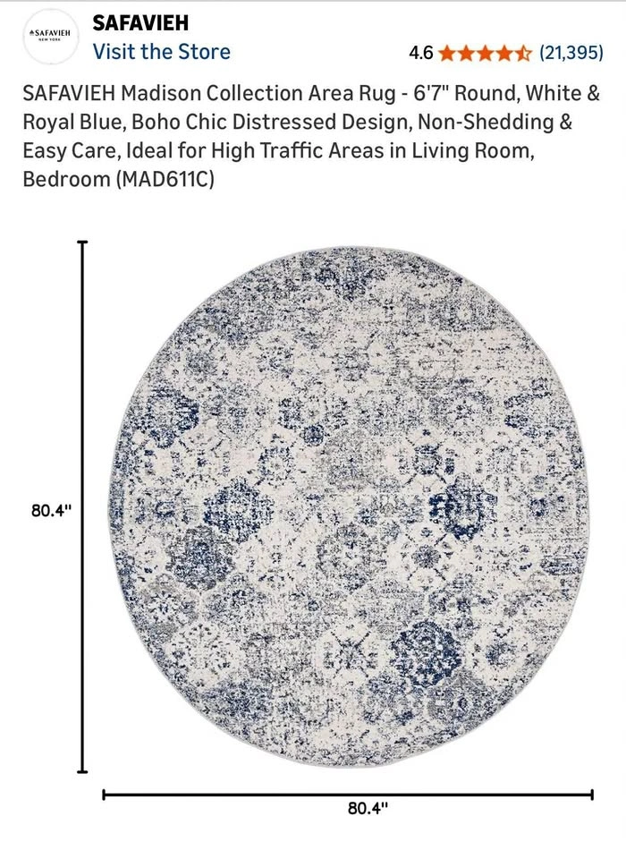 SAFAVIEH Madison Collection Area Rug - 6'7" Round