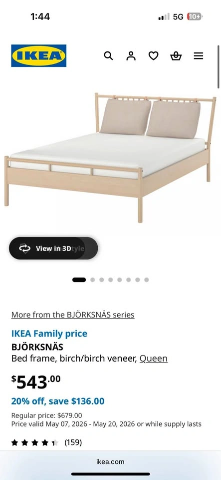 Queen Size Bed Frame with Mattress