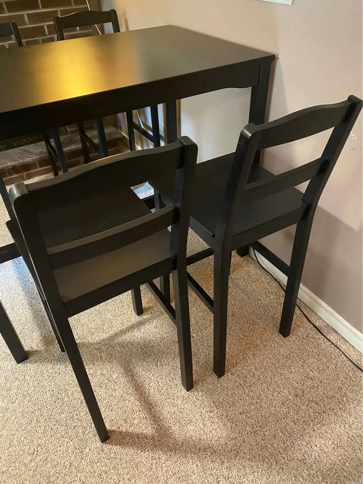 Black IKEA Hagernas Tall Dining Table Set - photo 3