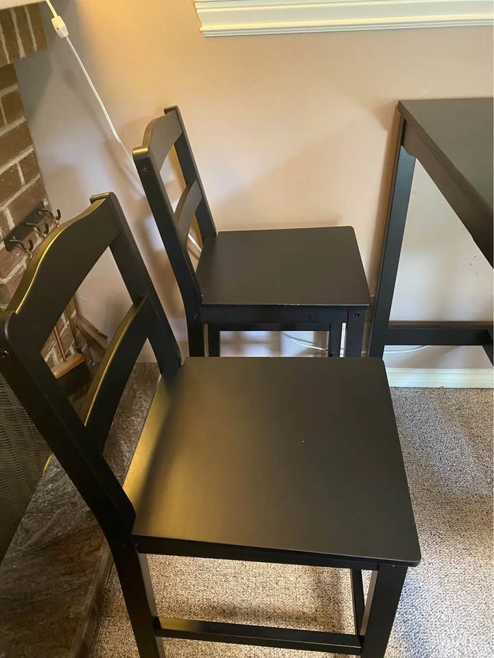 Black IKEA Hagernas Tall Dining Table Set - photo 4