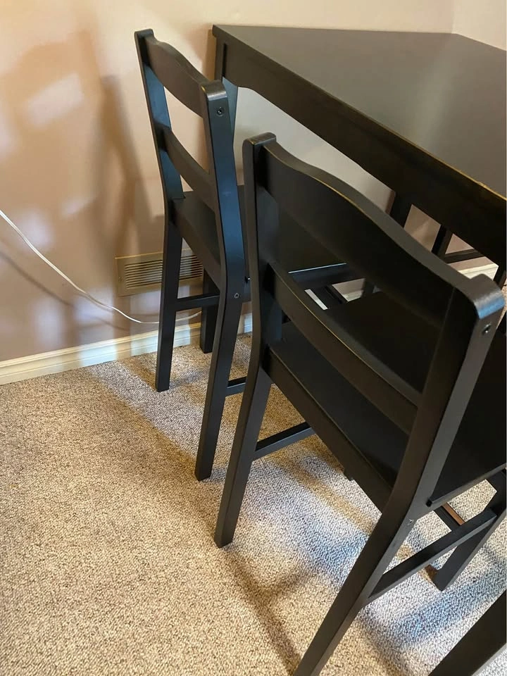 Black IKEA Hagernas Tall Dining Table Set - photo 5
