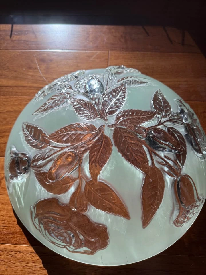 Large Imperial Glass "Verlys Rose" Centerpiece Bowl. *RARE* - photo 3