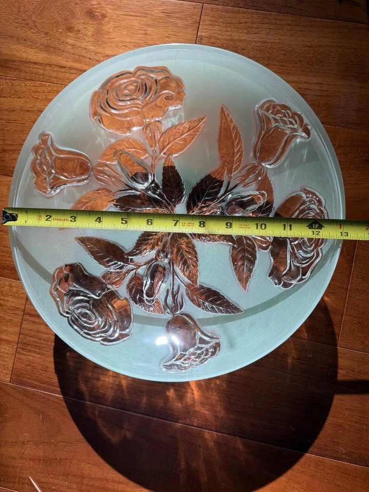 Large Imperial Glass "Verlys Rose" Centerpiece Bowl. *RARE* - photo 4