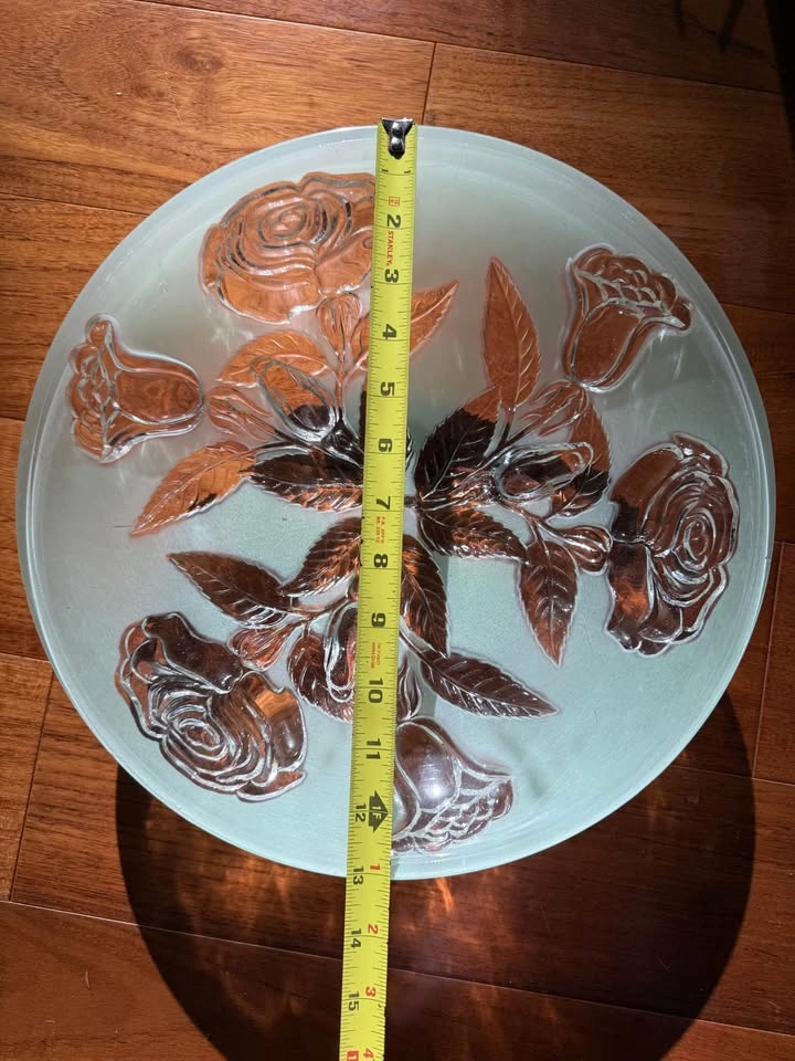 Large Imperial Glass "Verlys Rose" Centerpiece Bowl. *RARE* - photo 5