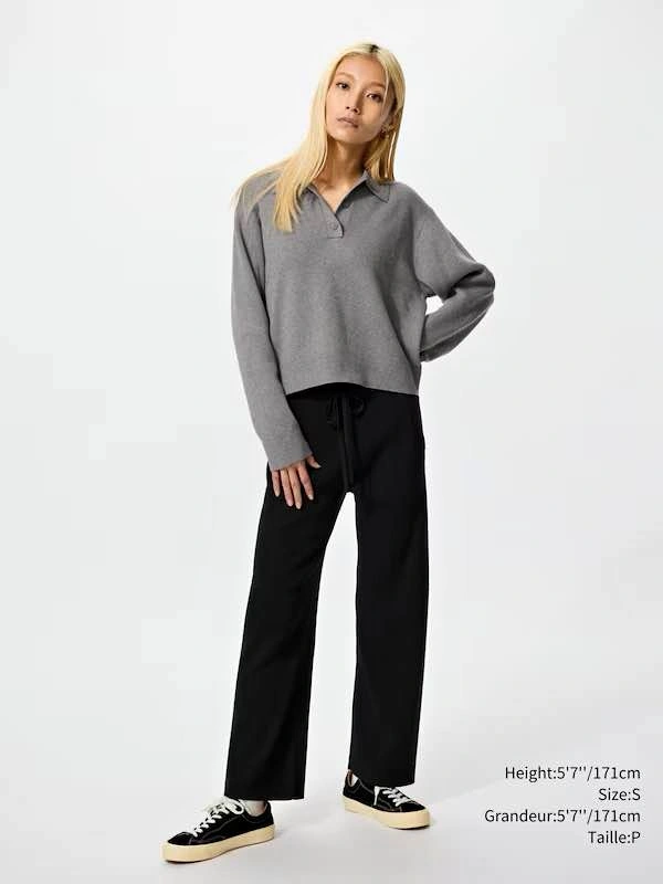 Uniqlo Ribbed Pants Black Washable
