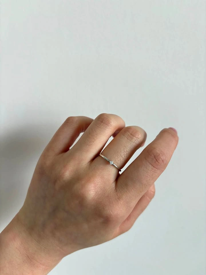 Sterling Silver Ring Single Gem