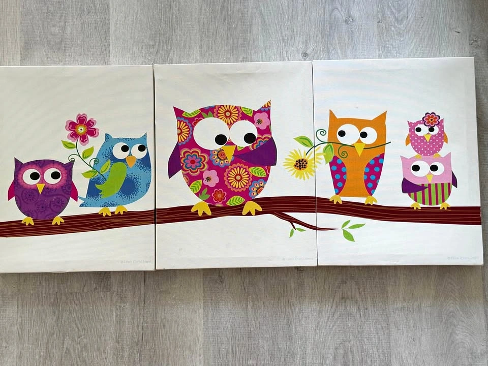 Owl Canvas Wall Art Set