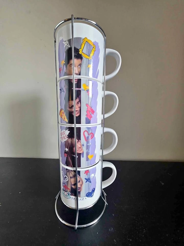 Friends TV Show Stacking Mug Set with Metal Stand