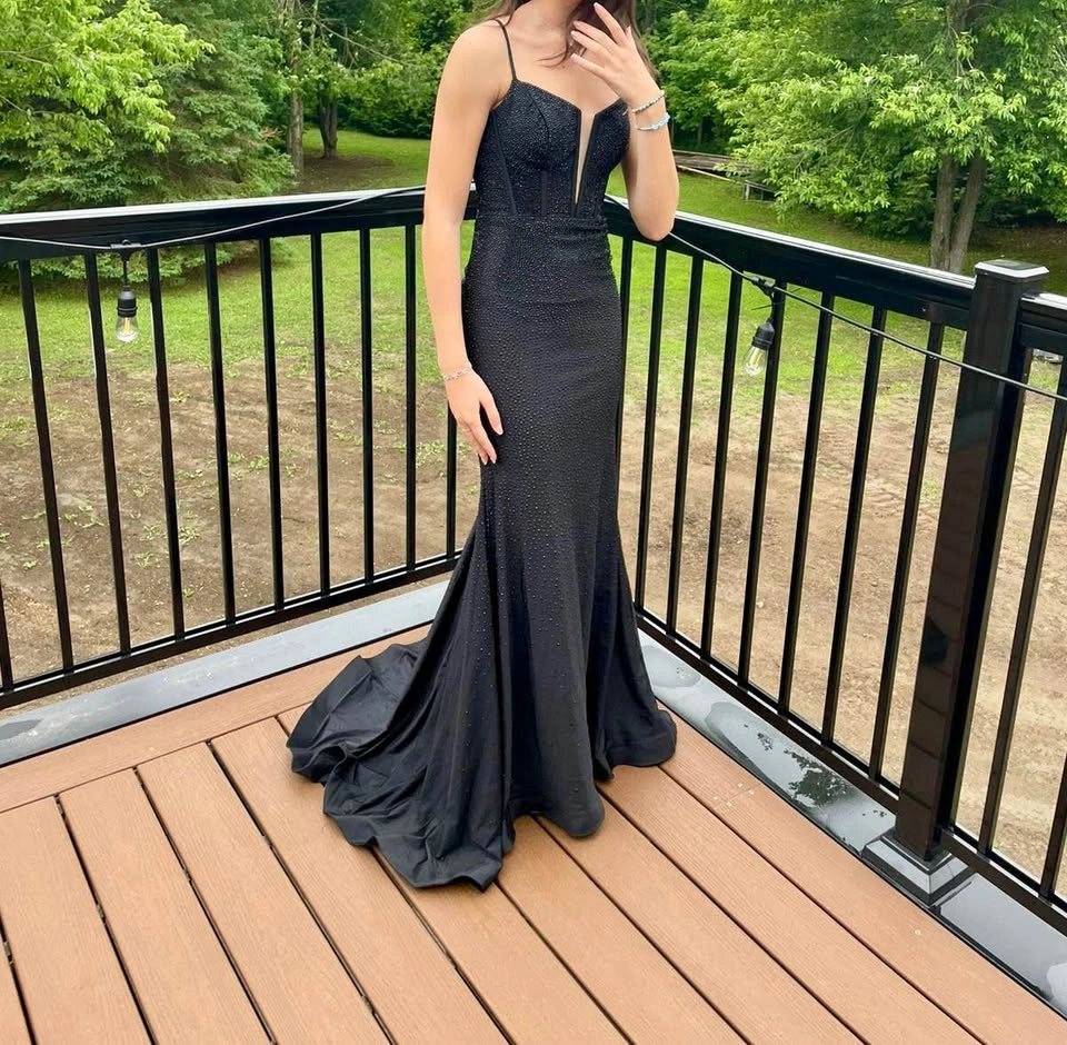 Elegant Black Prom Dress - Size 00 - Paid $650, Negotiable - photo 2