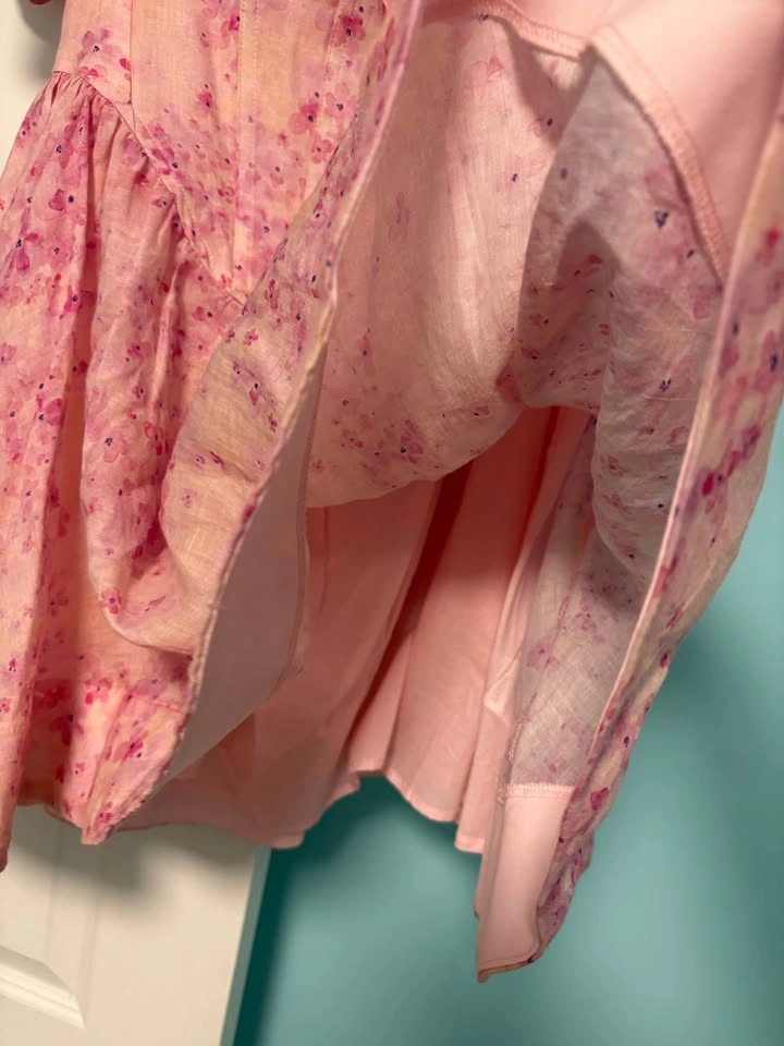 Bardot Pink Corset Floral Puff Sleeve Mini Dress US 8 - photo 4
