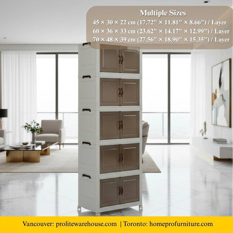 Space-Saving Multi-Layer Plastic Storage Cabinet
