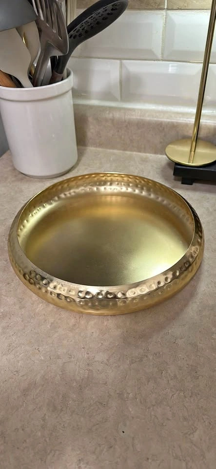 Homesense Gold Hammered Tray 12 inch
