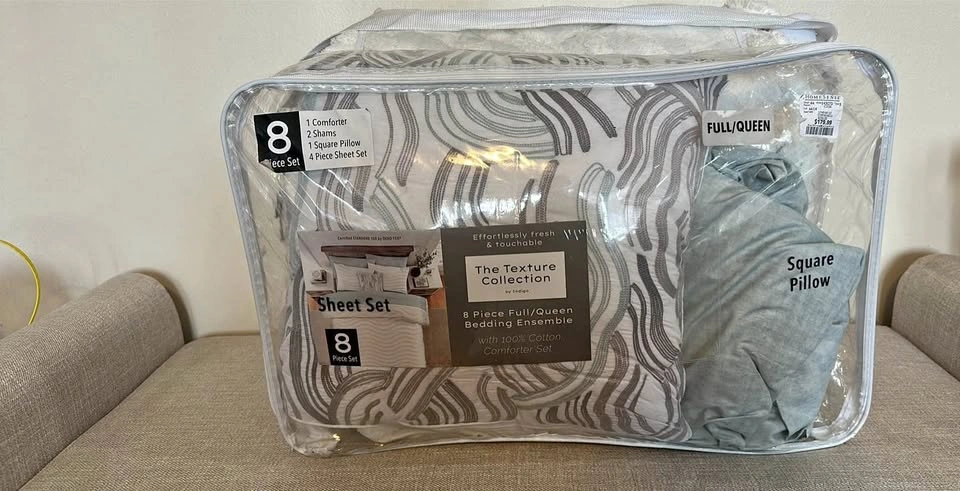 The Texture Collection by Indigo 8 Piece Bedding Ensemble Full/Q