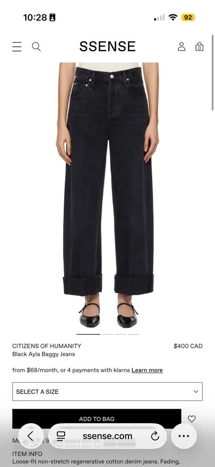 Citizen of Humanity Ayla Baggy Cuffed Jeans Size 25 NWT - photo 4