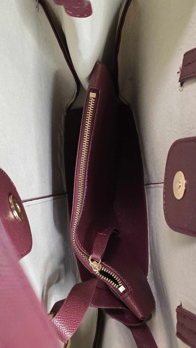 New Polène Cyme Tote Bag - Burgundy Grained Leather (Unused) - photo 3