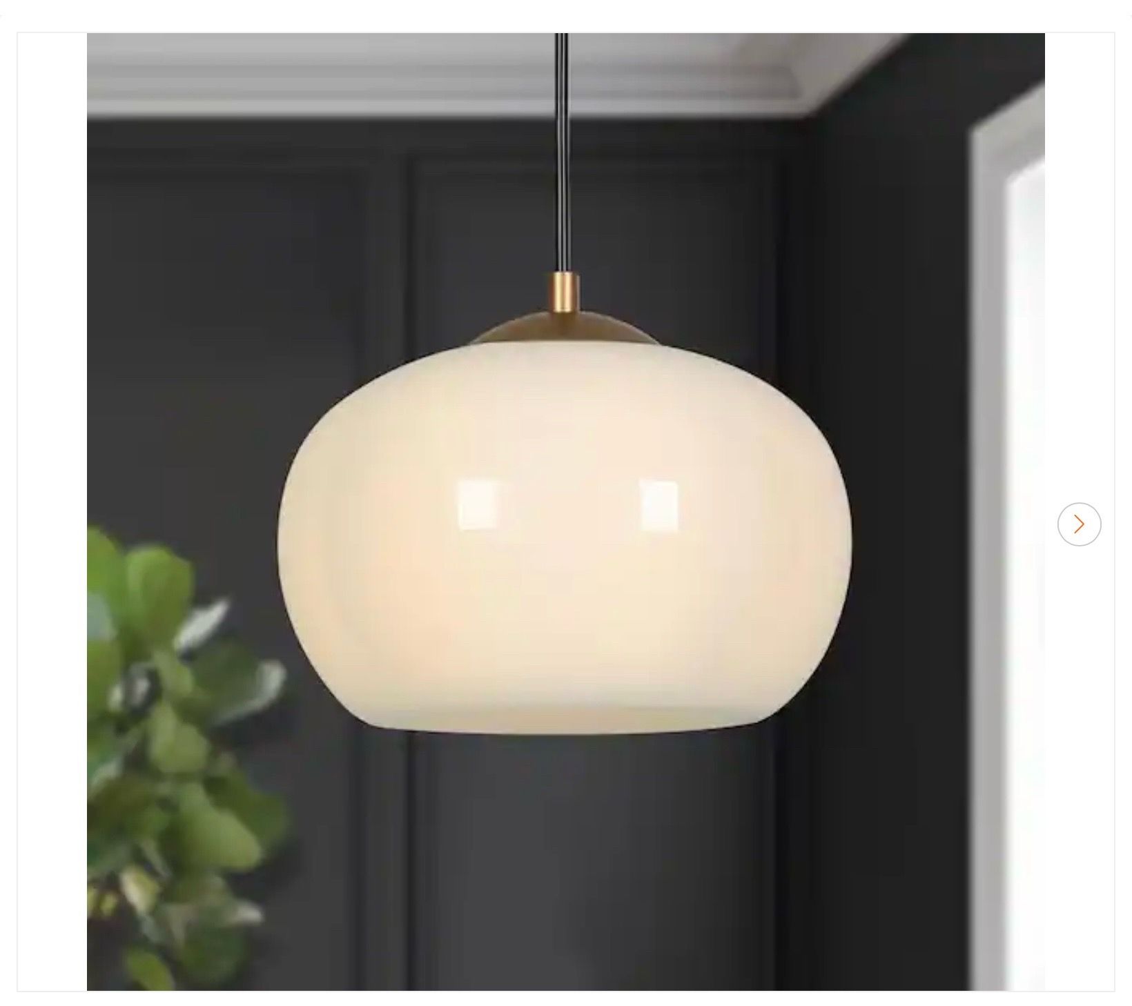 2 Modern Opal Glass Pendant Hanging Lights