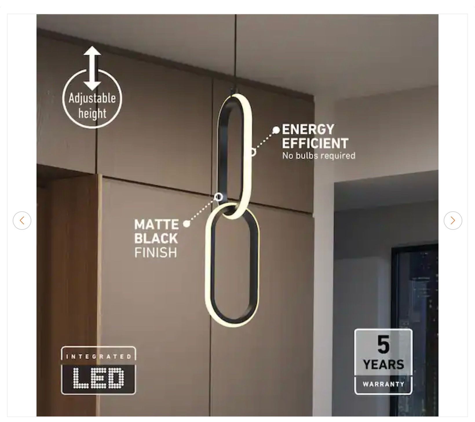 Artika Catena 20W 2-Light Matte Black LED Pendant Light - photo 5