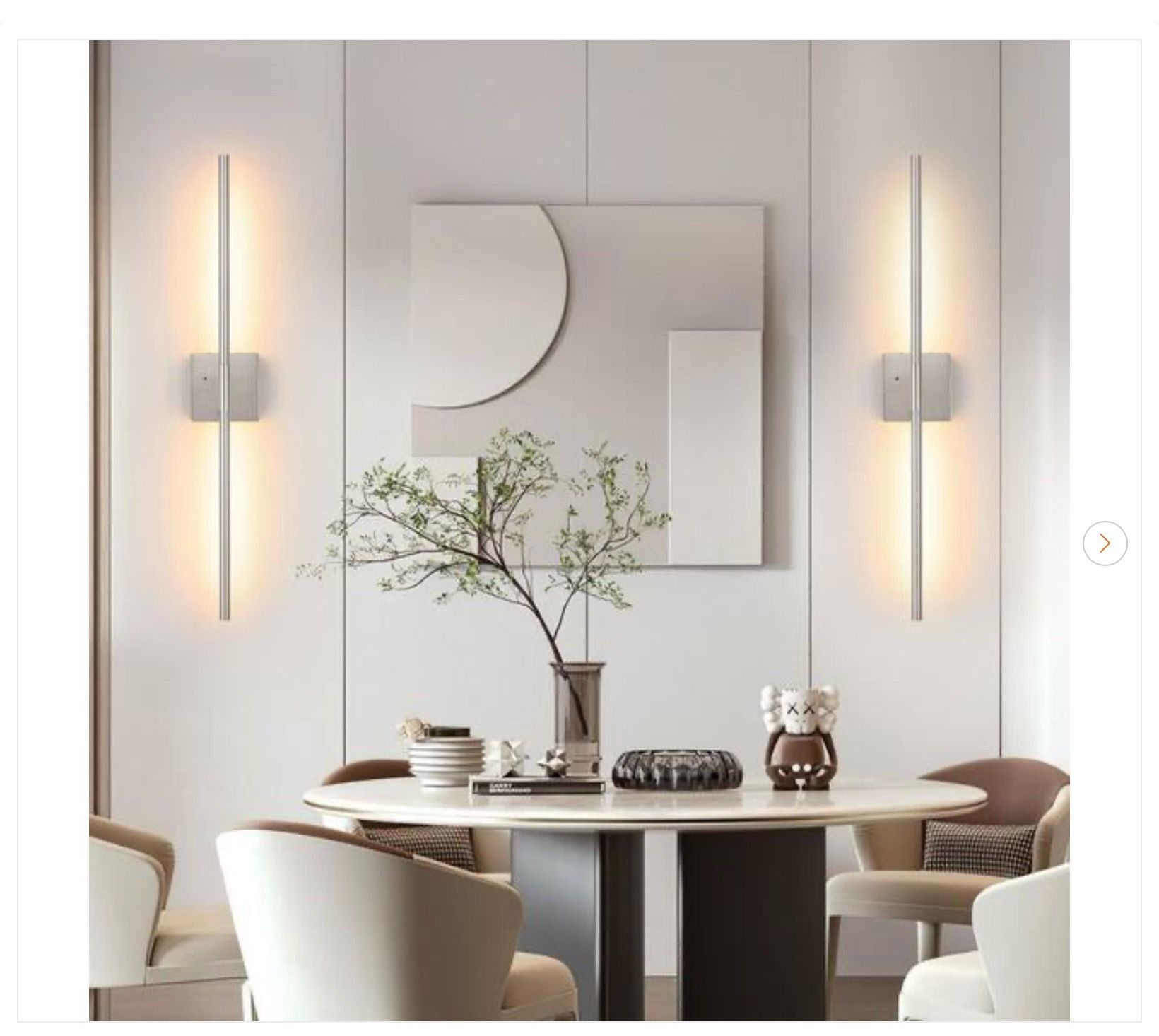 24 in. Brushed Nickel Sconce Set (2) - Rechargeable LED
